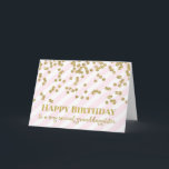 Carte Gold Confetti Pink Granddaughter Birthday Card<br><div class="desc">Birthday card for granddaughter with glamorous gold confetti and modern text with light blush pink and white stripes pattern.</div>