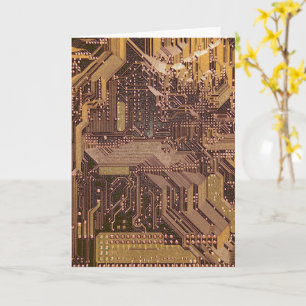 Carte Gold Cyber Circuit Board Tech Art Electronique
