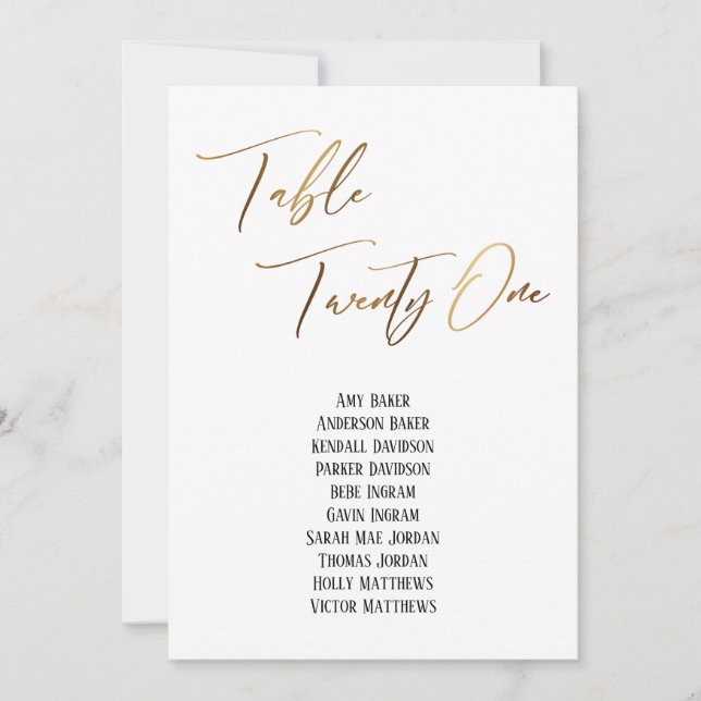 Carte Gold de l'écriture manuscrite vingt et un si (Devant)