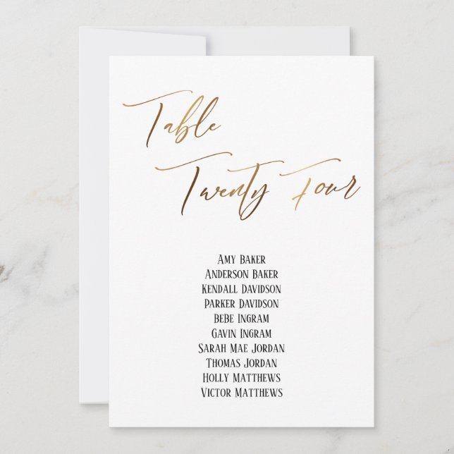 Carte Gold de l'écriture manuscrite Vingt-quatre p (Devant)