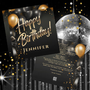 Carte Gold Elegant Joyeux Anniversaire Appartement