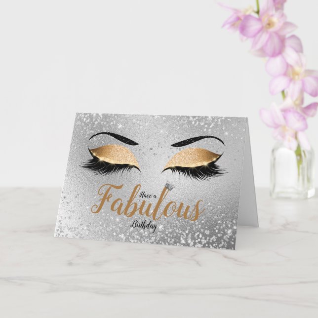 Carte Gold Fabulous Parties scintillant Eyes Standard An (Orchidée)