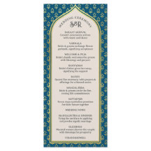 Carte Gold Floral Indian & Hindu Wedding Program C