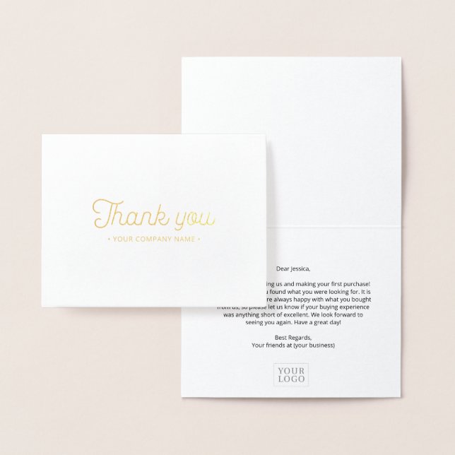 Carte Gold Foil simple et moderne pour Merci d'aff (Affichage)