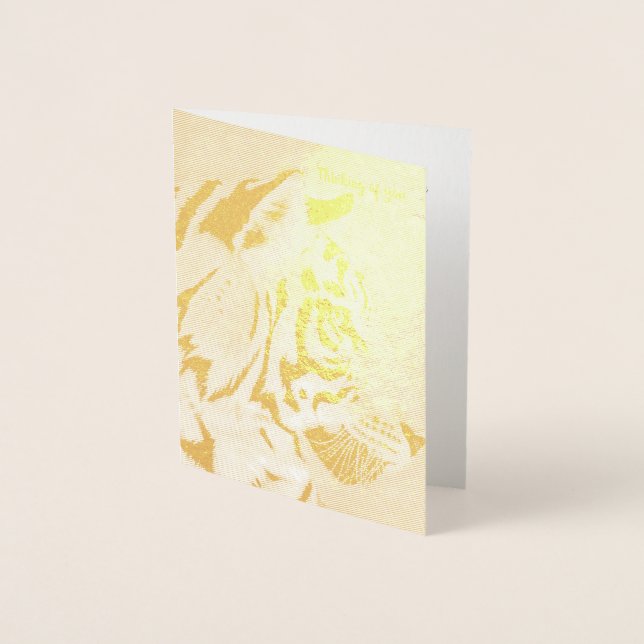 Carte Gold Foil TIGER Penser à votre texte personn (Devant)