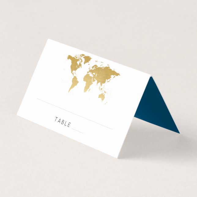 Carte Gold Foil World Carte Destination Lieu de vo (Devant)