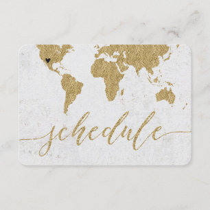 Carte Gold Foil World Destination Mariage