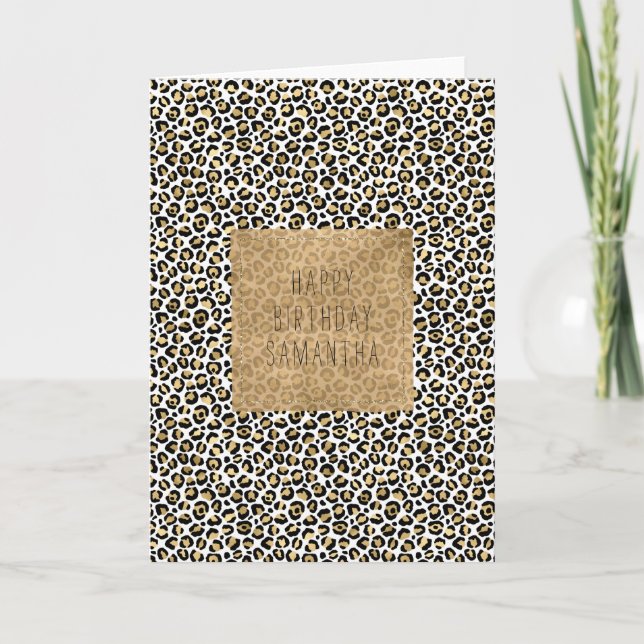 Carte Gold Glam Black Leopard (Devant)