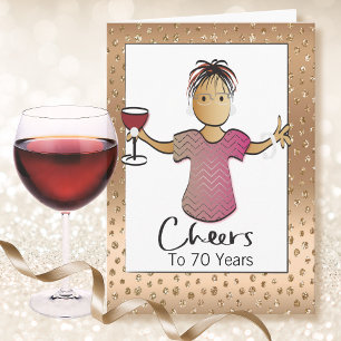 Carte Gold Glamour 70th Birthday Card pour elle