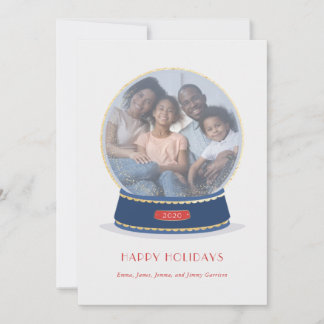 Carte Gold Glimer Snow Globe