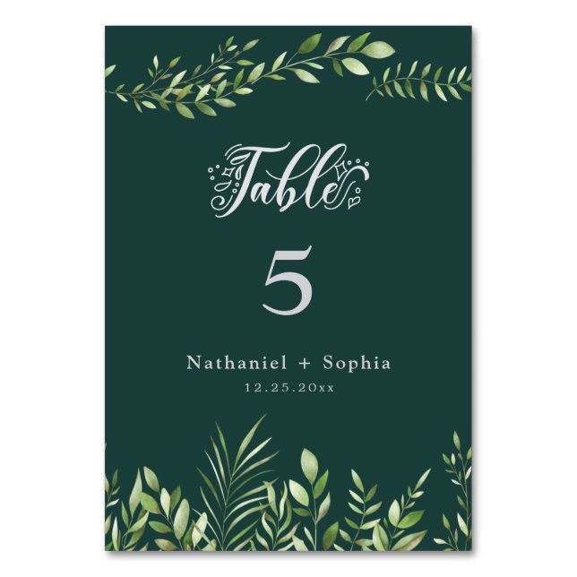 Carte Gold Green Watercolor Table (Par défaut)