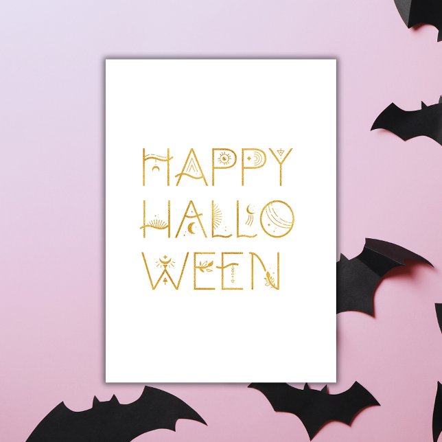 Carte Gold Happy Halloween (Créateur téléchargé)