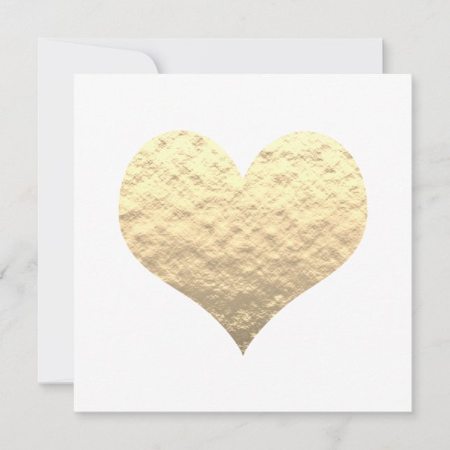 Carte Gold Heart Cute Valentine's Day 2023 Golden tendan (Devant)