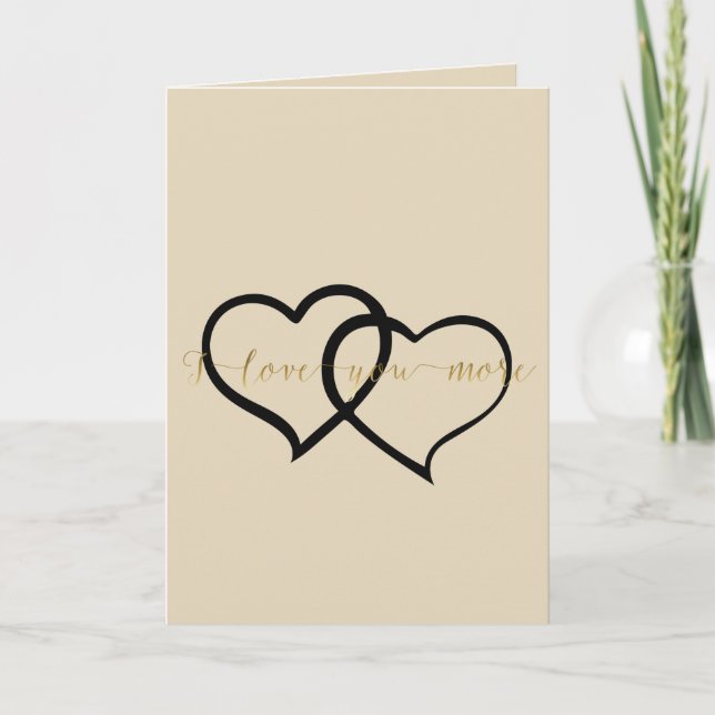 Carte Gold I Love You More coeurs (Devant)