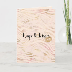 Carte Gold Lips Kiss rose Zebra Print