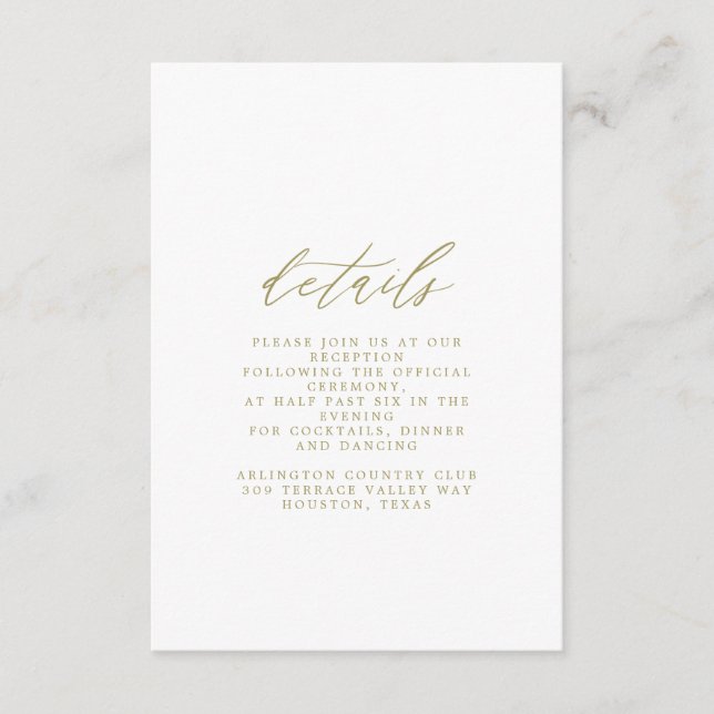 Carte Gold Mariage Détails (Devant)