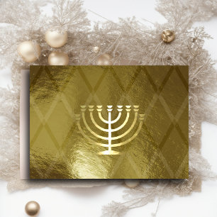 Carte Gold Menorah Hanoukka