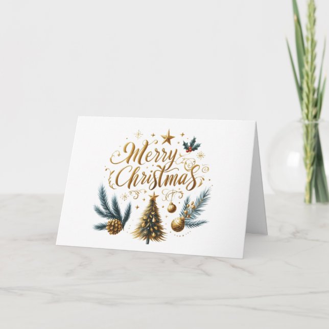 Carte Gold Merry Christmas (Devant)
