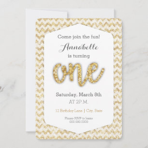 Carte Gold Parties scintillant premier anniversair