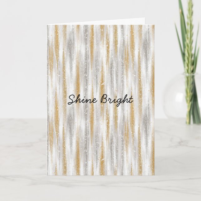 Carte Gold Silver Stripes Christmas Celebration Birthday (Devant)