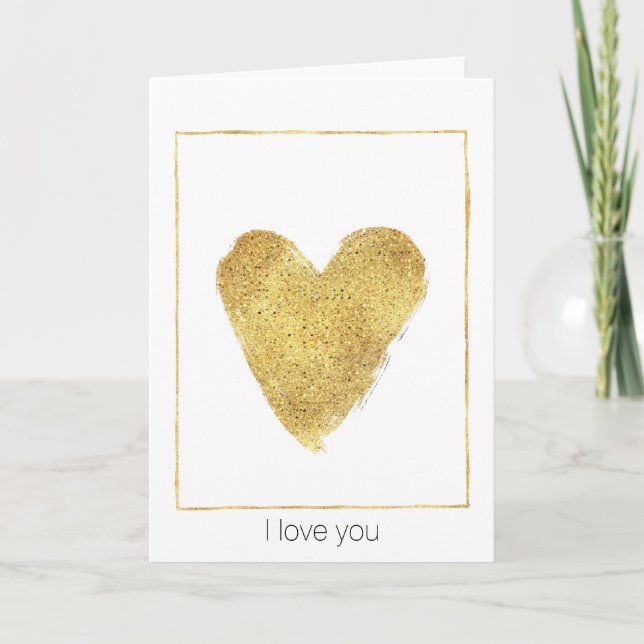 Carte Gold Sparkle Heart (Devant)
