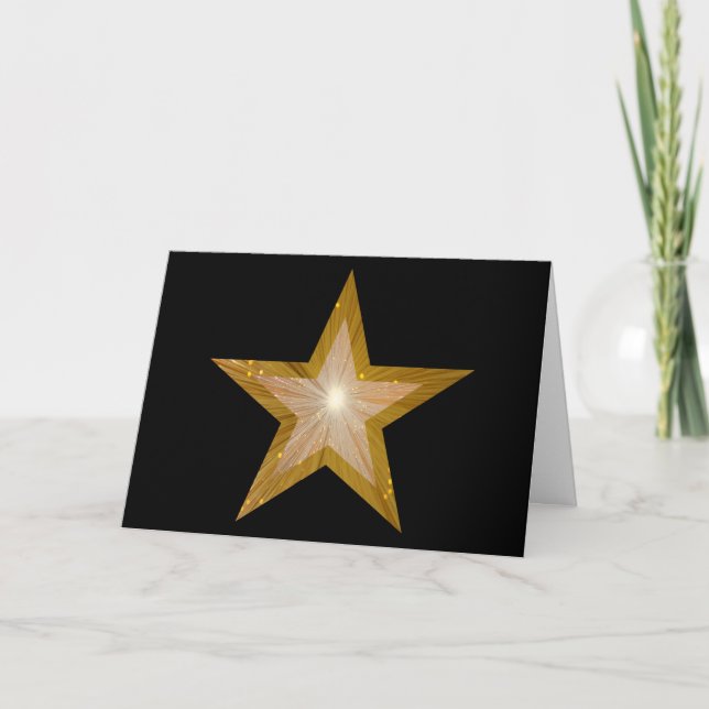 Carte Gold Star à deux tons "Joyeux Noël" noir (Devant)