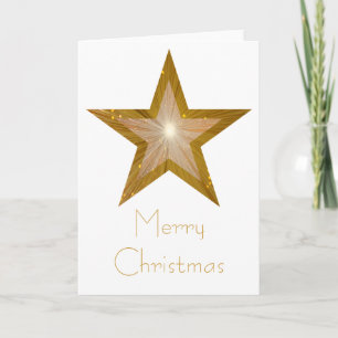 Carte Gold Star 'Joyeux Noël blanc vertical