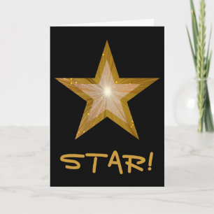 Carte Gold Star 'STAR! '' Bravo! ' noir vertical