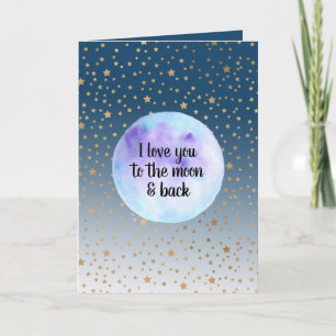 Carte Gold Stars Moon