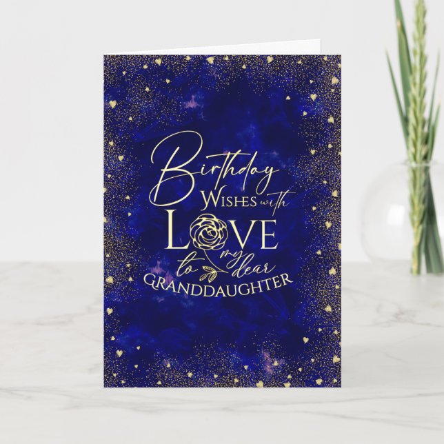 Carte Gold Text Night Sky Birthday  Granddaughter Photo (Devant)