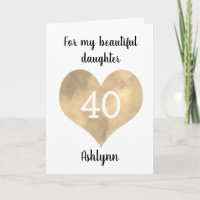 Gold Watercolor Heart 40e anniversaire