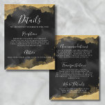 Carte Gold Watercolor Mitzvah<br><div class="desc">Elegant Bar ou Bat mitzvah Event Details Card. Parfait pour partager des informations importantes avec vos invités, cette carte élégante est conçue pour accueillir les détails pour le jour de la fête ou un week-end entier d'événements, avec un espace pour l'information à la fois sur le devant et sur le...</div>