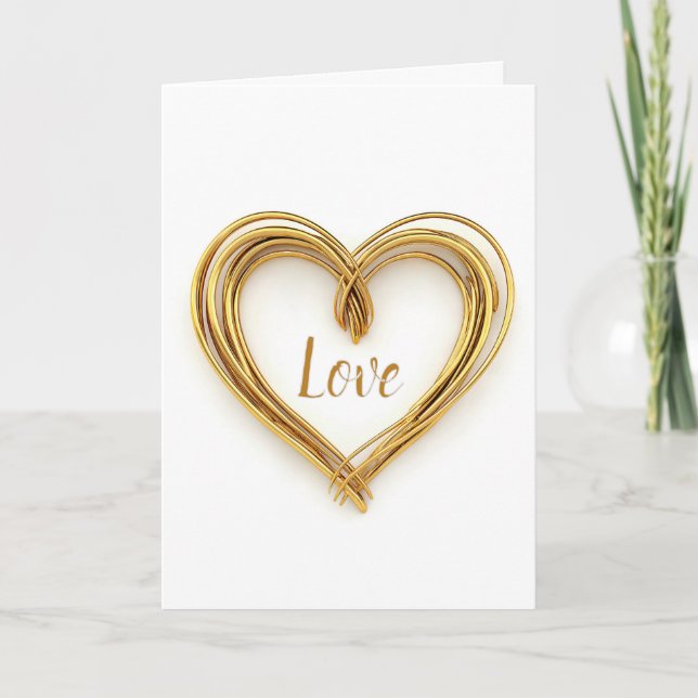 Carte Gold Wire Heart Pour Anniversaire (Devant)