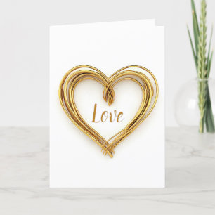 Carte Gold Wire Heart Pour Anniversaire