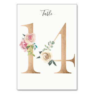 Carte Golden 14 Floral Table Numéro