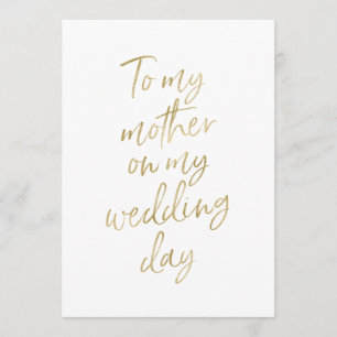 Carte Golden "À ma mère le jour de mon mariage"