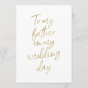 Carte Golden "À mon père le jour de mon mariage"