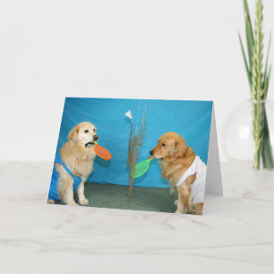 Carte Golden Badminton Anniversaire