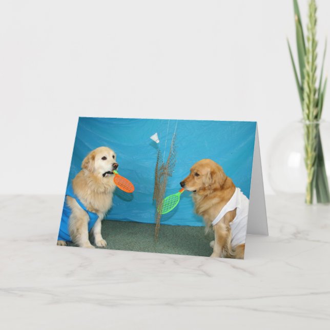 Carte Golden Badminton Anniversaire (Devant)