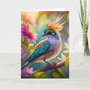 Carte Golden Crested Green Headed Finch Imaginaire Oisea