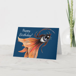 Carte Golden Eye Surreal Goldfish Imaginaire Art Anniver