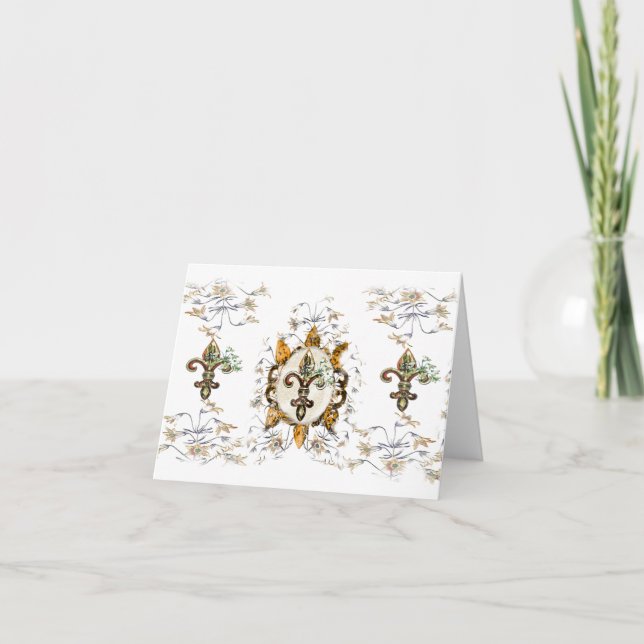 Carte Golden fleur De Li Note Cards (Devant)