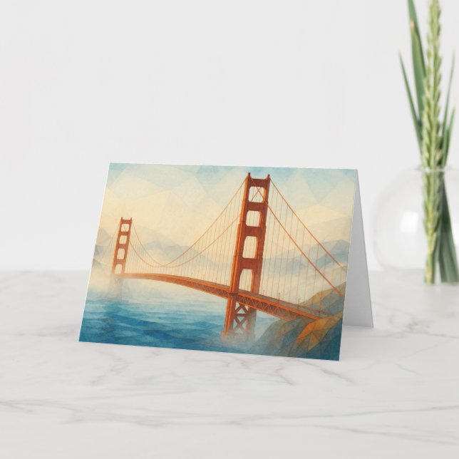 Carte Golden Gate Bridge Watercolor Card (Devant)