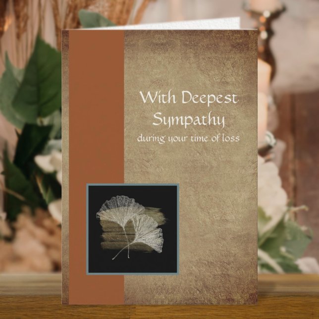 Carte Golden Ginkgo Business Sympathy (Elegant Golden Ginkgo Deepest Business Sympathy Card)