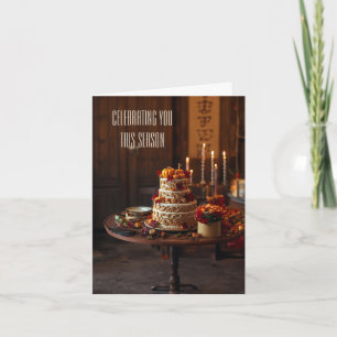 Carte Golden Harvest Elegance Thanksgiving Anniversaire