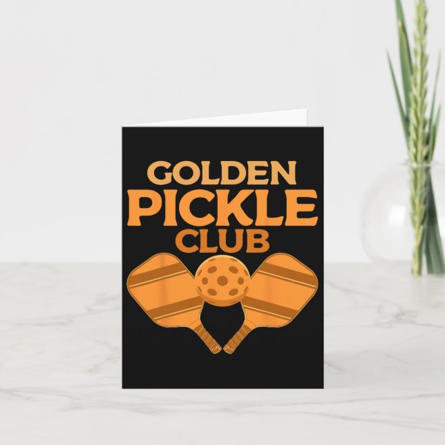 Carte Golden Pickle Club Funny Pickleball Joueurs Pickle (Devant)