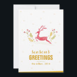 Carte Golden Reindeer Non Photo Holiday<br><div class="desc">Il s'agit d'une carte de vacances non photo avec un renne dans la neige</div>