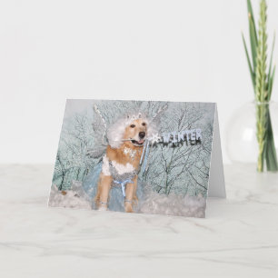 Carte Golden Retriers Winter Fairy Holiday