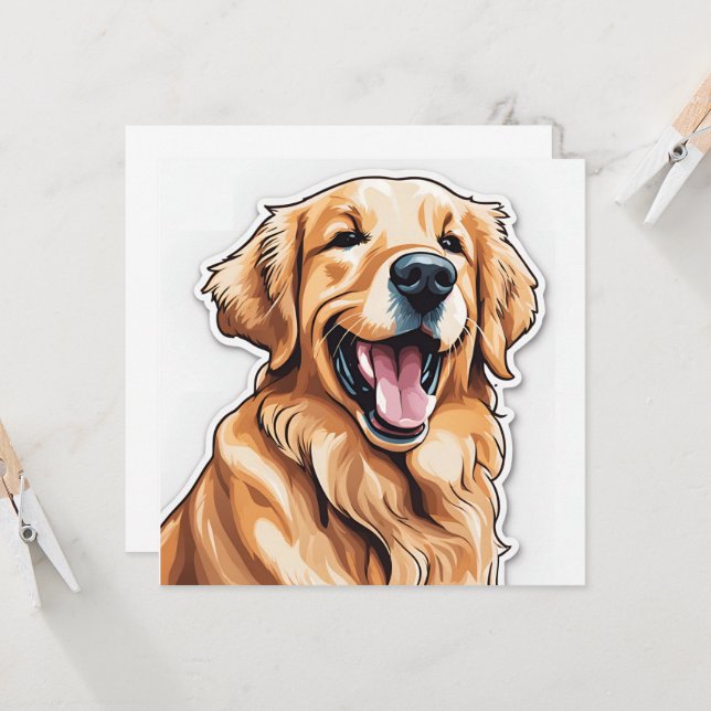 Carte Golden Retriever (Devant/Arrière en situation)