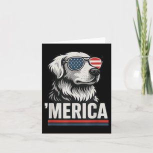 Carte Golden Retriever 4 juillet Merica